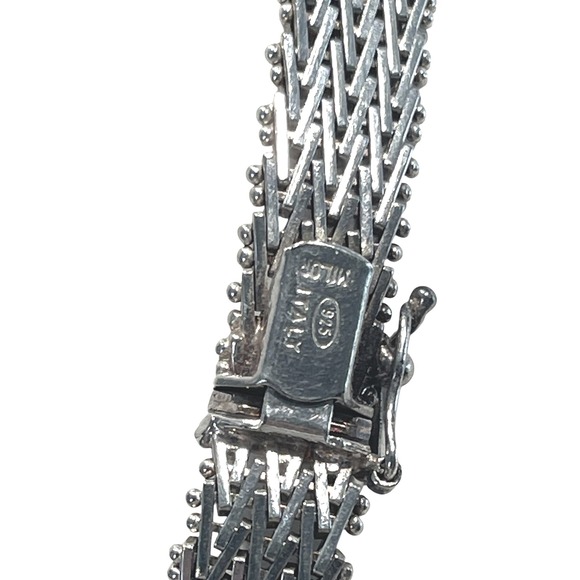 Vintage Italian Sterling Silver 925 Woven 16" Chain Necklace 42g Italy - Picture 4 of 8